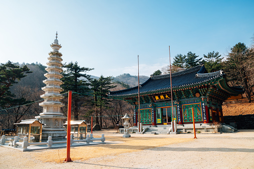 Goseong, Korea - December 11, 2020 : Geumgang mountain Hwaamsa temple