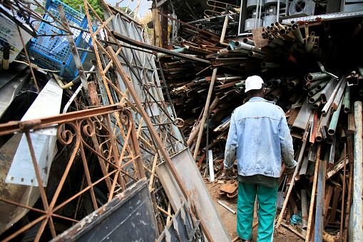 salvador, bahia, brazil - january 27, 2021: iron and metal deposit used for recycling in the city of Salvador.