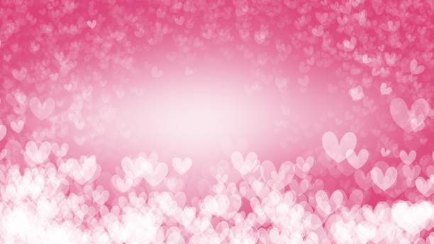 istock Happy Valentine's Day Background with Hearts bokeh isolated on white background with copy space in Valentine's Day 1299885416