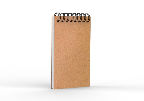 istock Blank cardboard notepad mockup for design and advertising. Sketchpad with spring and free copy space template on isolated white background. 3d illustration 1299890874