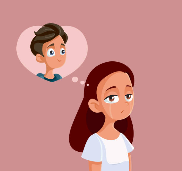 Sad Teenage Girl Crying Over Love Crush Stock Illustration - Download Image  Now - Broken Heart, Cartoon, Regret - iStock