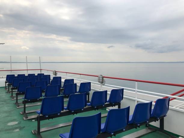 istock Armchair seats seats life raft on a boat boat ferry on the outer deck deck 1299894758