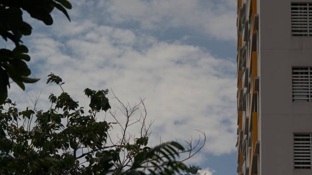 istock The cloudy blue sky in townscape in daylight 1299896956