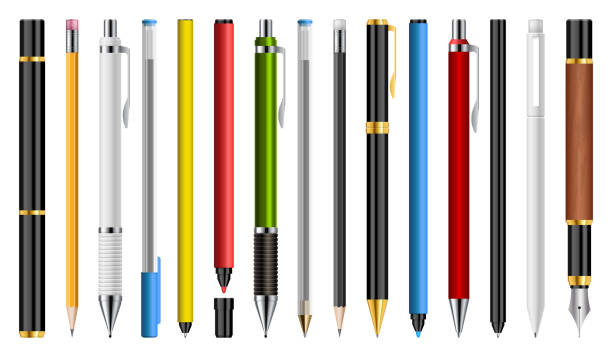 istock Set of pens, pencils and markers vector illustration 1299900048
