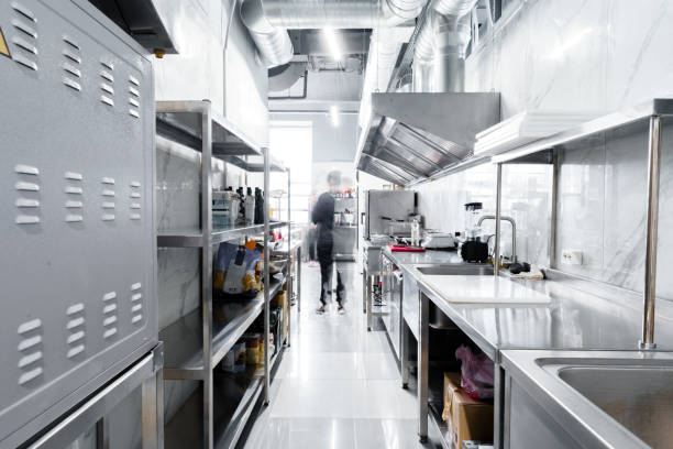 istock Kitchen appliances in professional kitchen in a restaurant 1299901982