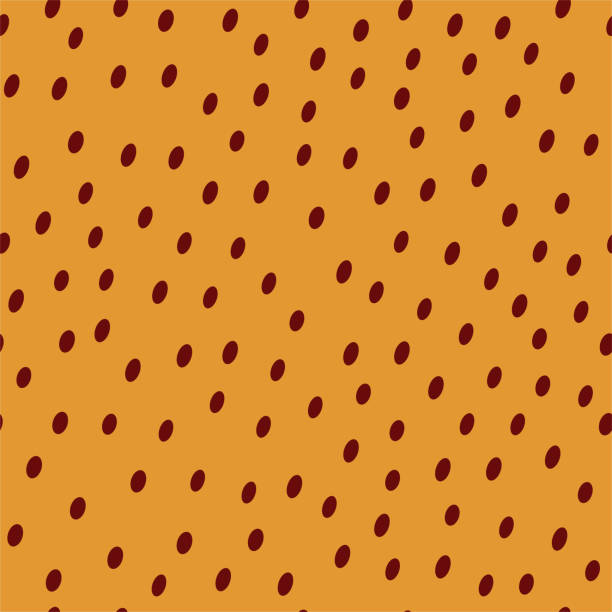 istock Yellow seamless pattern with red polka dots. Snowy illustration for fashion prints, textiles, bedding, wrapping paper. Vector illustration. 1299902955