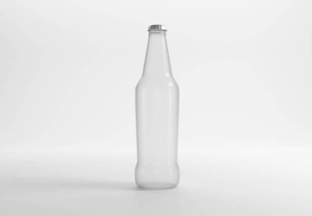 흰색 배경에 빈 유리 병. - isolated on white bottle alcohol alcoholism 뉴스 사진 이미지