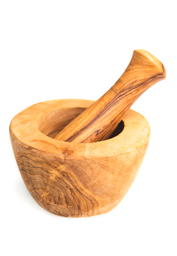 Mortar and pestle isolated on a white background