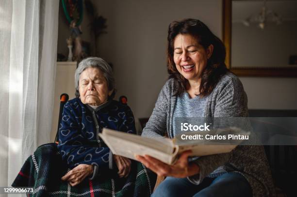 Old Sick Woman With Memory Loss Sitting In Wheelchair Stock Photo - Download Image Now