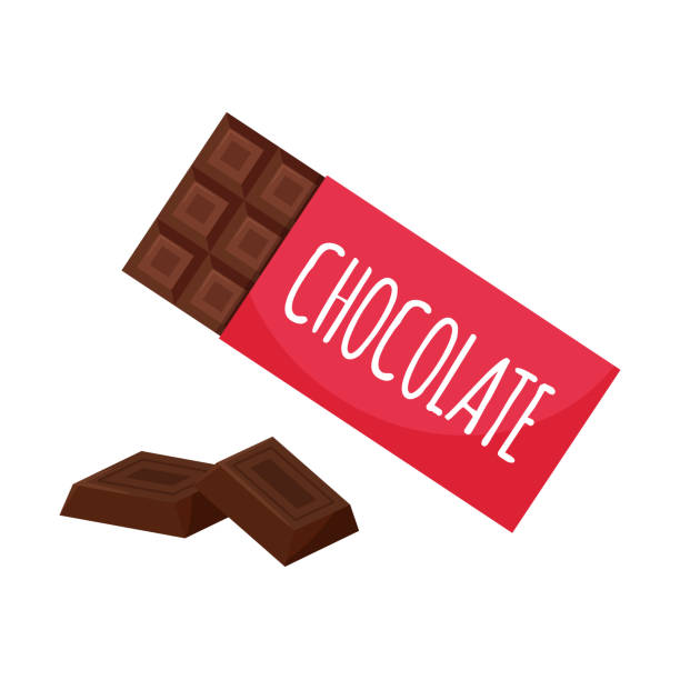 Chocolate in the package and squares, pieces of chocolate. Sweet, unhealthy food. Sweets, dessert, treats. Color vector illustration in cartoon flat style. Isolated on a white background. Chocolate in the package and squares, pieces of chocolate. Sweet, unhealthy food. Sweets, dessert, treats. Color vector illustration in cartoon flat style. Isolated on a white background chocolate clipart stock illustrations