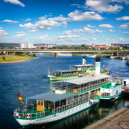 Vacations in Germany - Steamboats on the Elbe river in Dresden