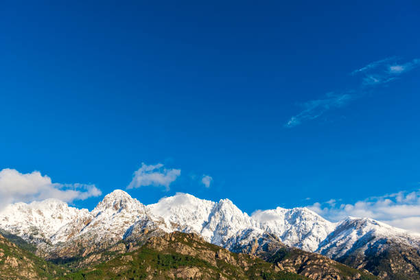 Spectacular view of the beautiful mountains near Patrimonio, Corsica Island, France