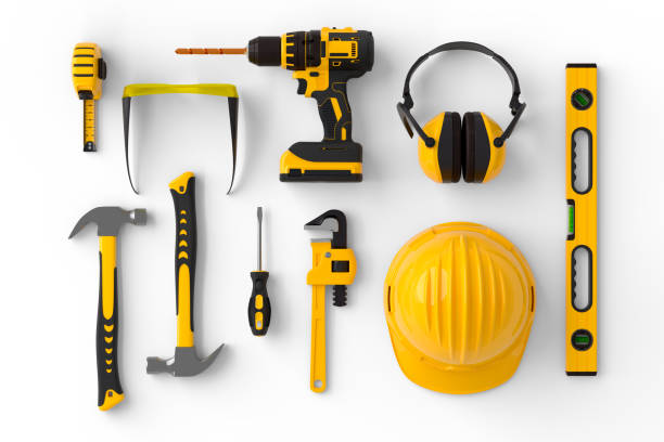istock Set of construction tools for repair and installation on white background 1299916838