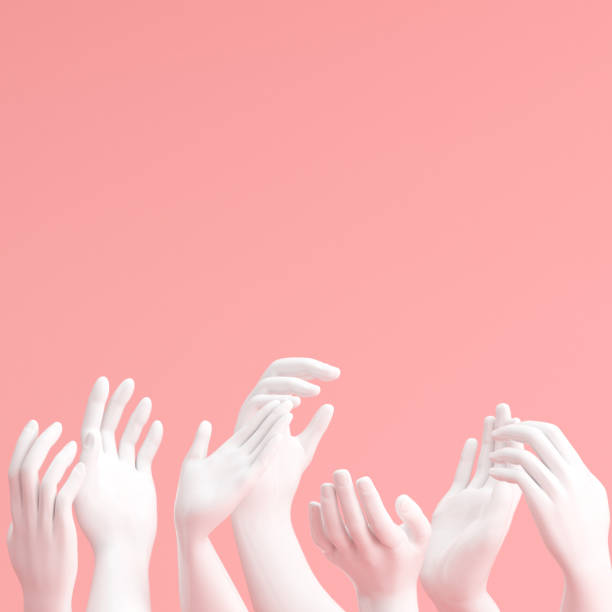 istock Trendy scene of hand gestures, Minimal concept, 3d rendering. 1299925452