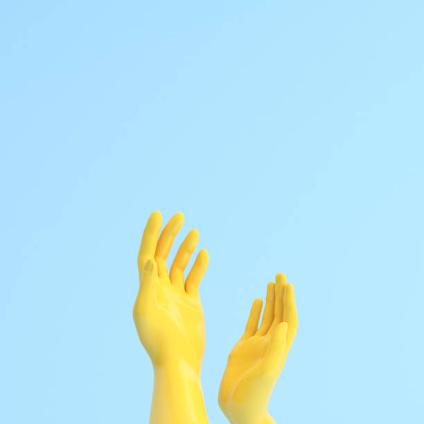 istock Trendy scene of hand gestures, Minimal concept, 3d rendering. 1299925474