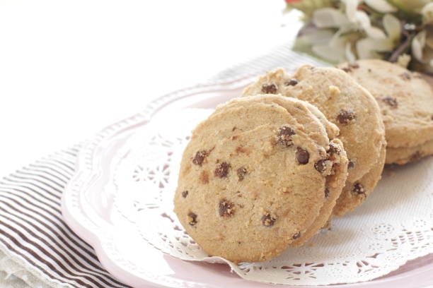 istock Homemade chocolate chips cookie on dish 1299926461