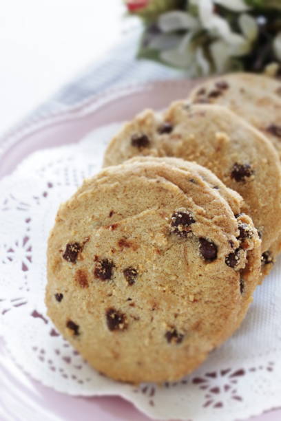 istock Homemade chocolate chips cookie on dish 1299926469