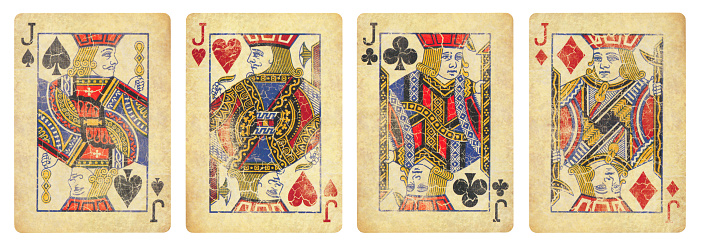 Set of Jacks playing cards - isolated on white
