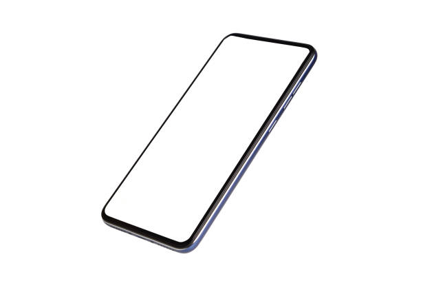 istock Side view of blank screen smartphone isolated on white background with clipping path, empty screen of touch screen mobile phone 1299930442