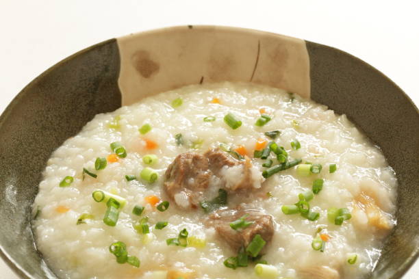 istock Chinese food, beef and carrot congee 1299930879