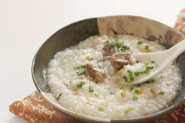 istock Chinese food, beef and carrot congee 1299930957
