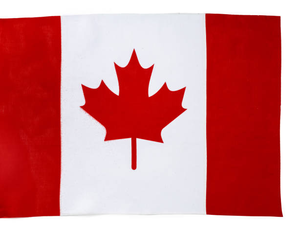 istock Rippled textile flag of Canada close up 1299931096
