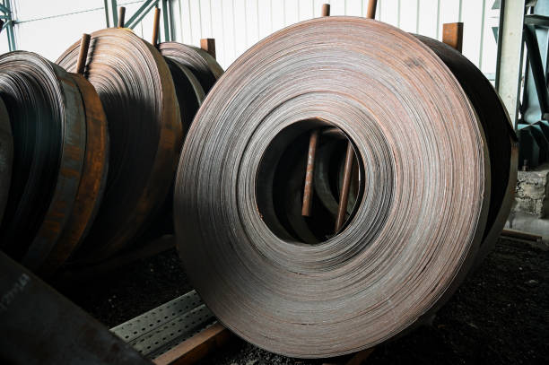 istock Steel coils inside a factory. 1299932264