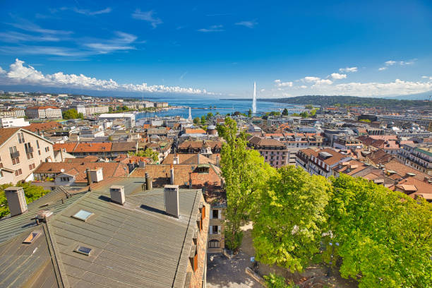 istock Geneva and Jet d'eau Switzerland 1299934890