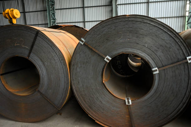 istock Steel coils inside a factory. 1299935971