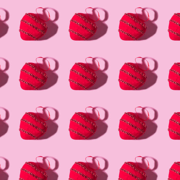 istock Trendy valentines day backgound with red heart and hard shadow 1299939874