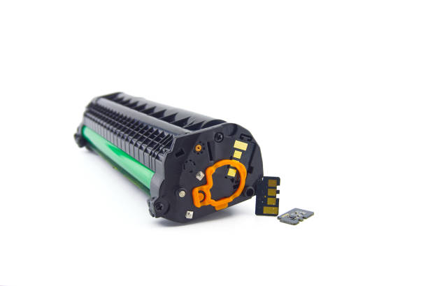 istock Printer toner cartridge and reset chip 1299940666