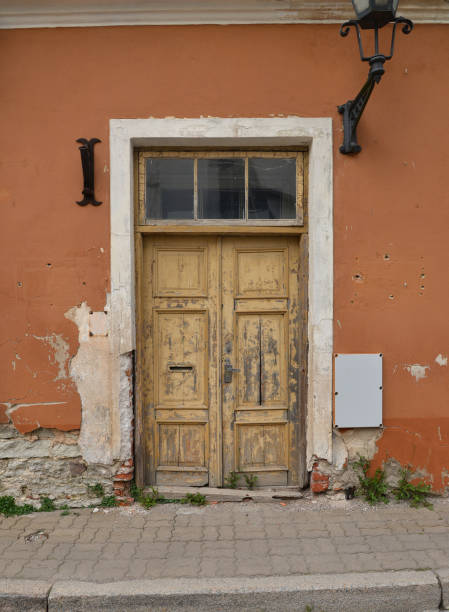 istock Brown wooden door 1299941971