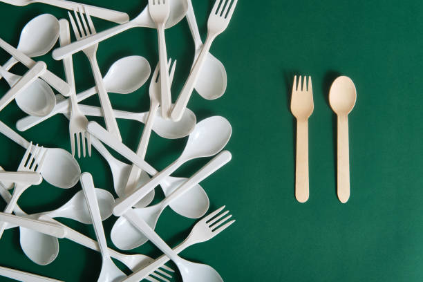 istock Disposable plastic spoons are harmful to the environment. Choose natural ingredients 1299948108