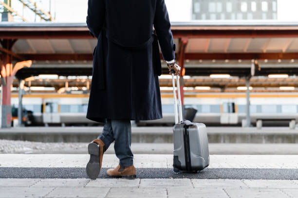 Businessman at the train station
