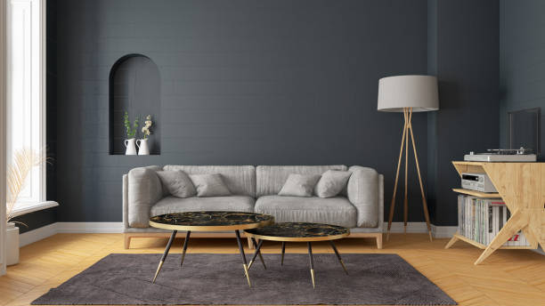 istock Interior of Modern Living Room with Grey Sofa 1299952787