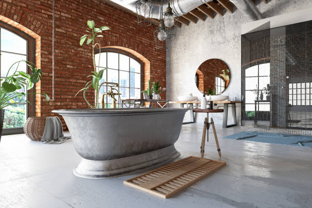 istock Industrial Style Loft Bathroom 1299955252