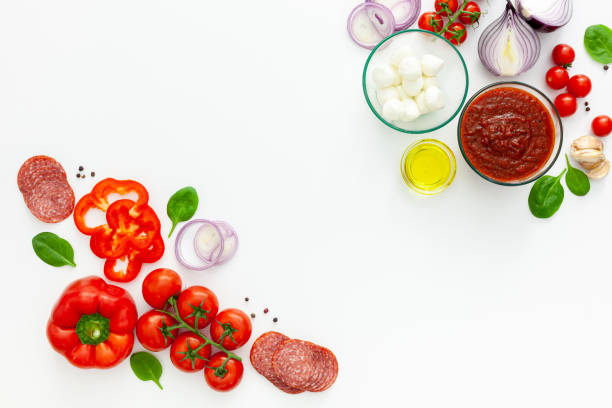 istock Italian pizza preparation and ingredients 1299957682