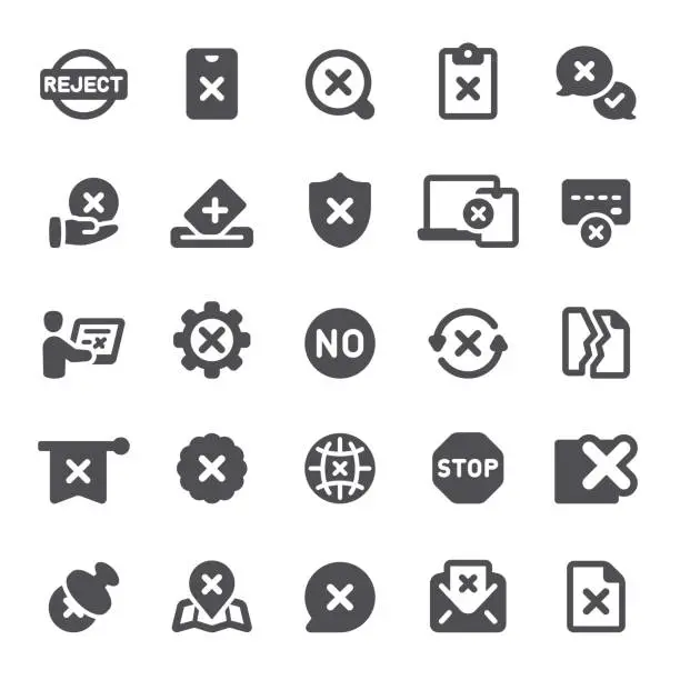 Vector illustration of Rejection Icons