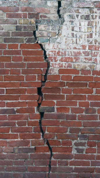 istock The old wall of the house. Crack. Plaster 1299961739