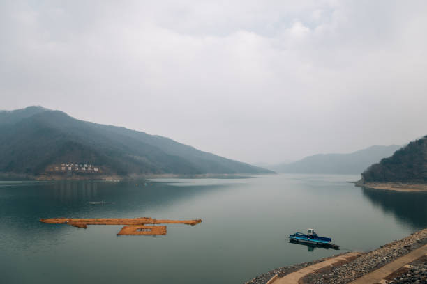 istock Soyangho Lake Soyang River Dam in Chuncheon, Korea (Translation is Soyang River Dam) 1299962032