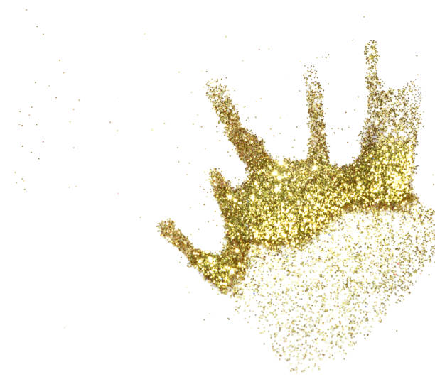 Background with golden glittering drops on white, background for your design