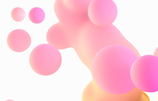 istock Abstract 3d art background. Holographic floating liquid blobs, soap bubbles, metaballs. 1299968536
