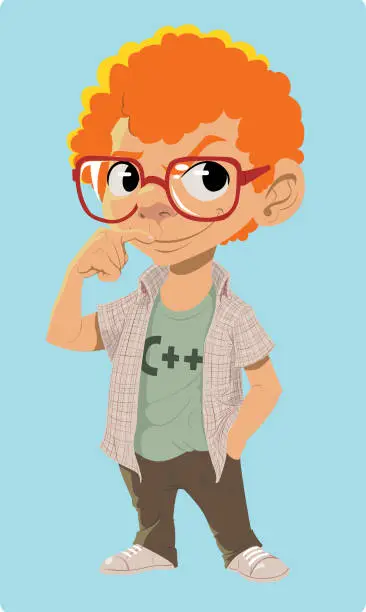 Vector illustration of Young web programmer man