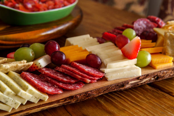 italian charcuterie board - hors imagens e fotografias de stock