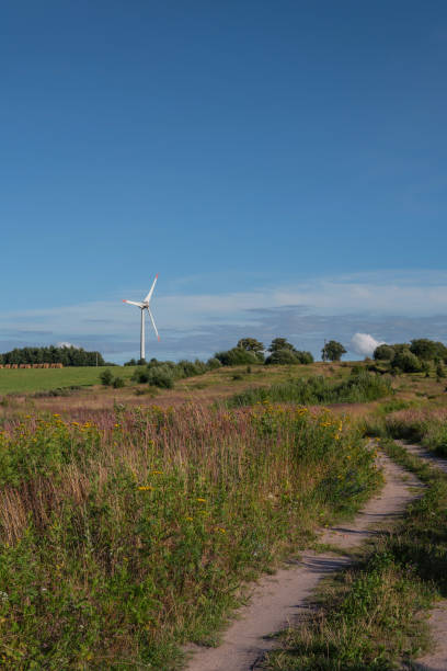istock A modern windmill in a summer field against a clear blue sky. Vertical Image 1299971155
