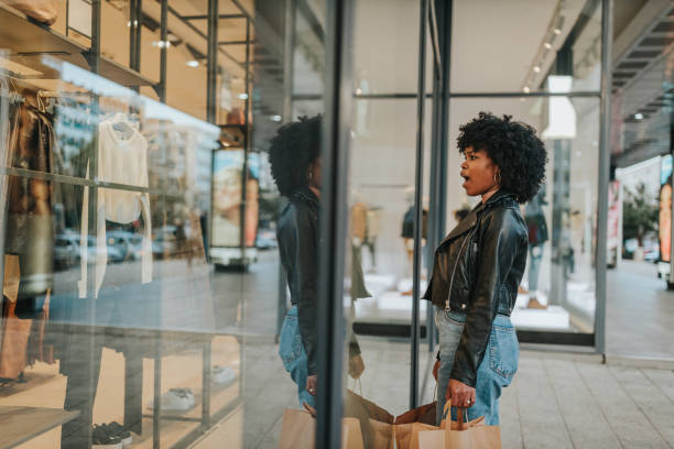 Young woman window shopping