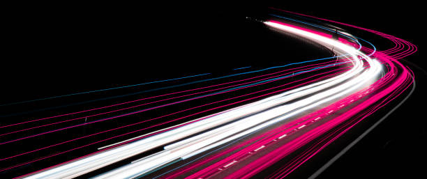istock abstract red car lights at night. long exposure 1299977232