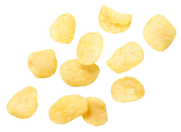 istock Potato chips are flying on a white background. Isolated 1299978252