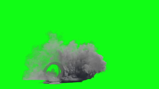 Car wheel speed smoke, Green Screen Chromakey