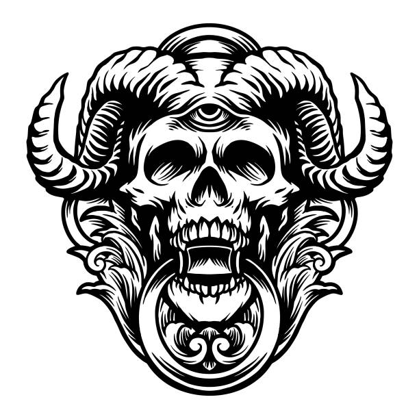 Silhouette Devil Skull Horn Clipart Graphic illustrations for your work Logo, mascot merchandise t-shirt, stickers and Label designs, poster, greeting cards advertising business company or brands."n Silhouette Devil Skull Horn Clipart Graphic illustrations for your work Logo, mascot merchandise t-shirt, stickers and Label designs, poster, greeting cards advertising business company or brands."n satan goat stock illustrations